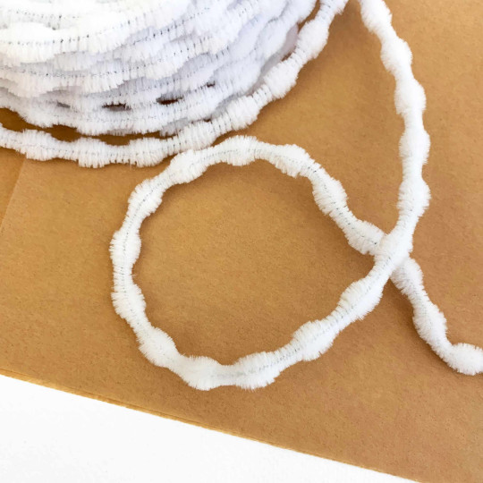Tiny 3/8" Bump Chenille for Retro Crafts in Snow White ~ 1 yd.